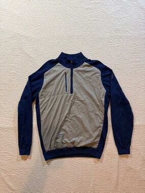 FootJoy Quarter Zip Mens Large Golf Jacket Blue Performance Sweater
